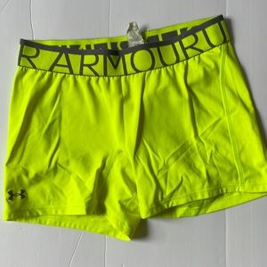 NEON under armor spandex shorts